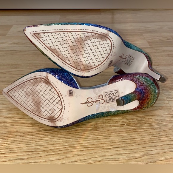 JESSICA SIMPSON rainbow/multicolour glitter pumps/shoes for women size 7.5 NEW - Picture 8 of 8